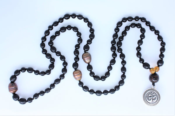 black coral mala beads necklace